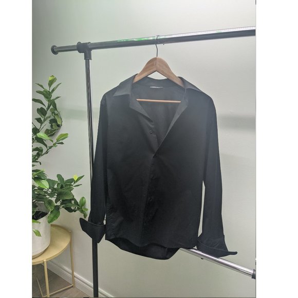 Mexx - small solid black long sleeve cuff link shirt - Picture 2 of 2